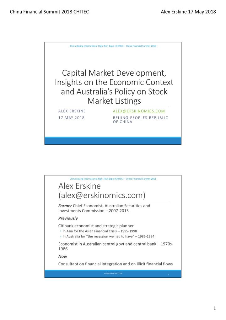capital market development insights on the economic