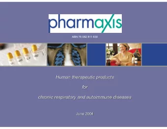 Human therapeutic products  Human therapeutic products  for  for  chronic respiratory and