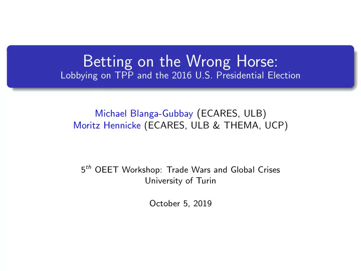 betting on the wrong horse
