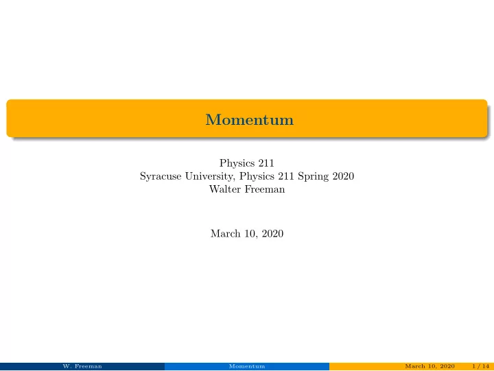momentum
