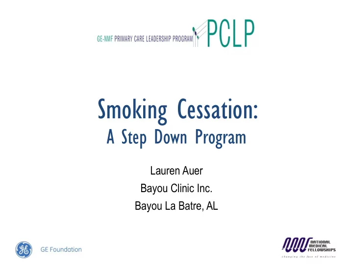 smoking cessation