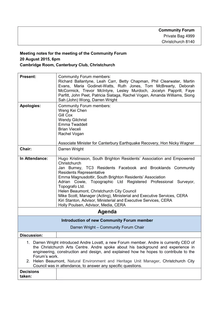 agenda