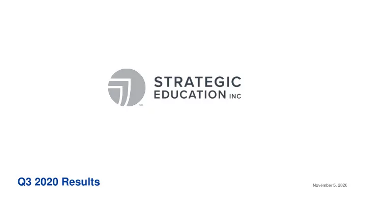 q3 2020 results