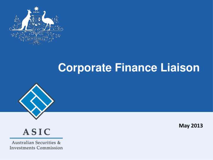 corporate finance liaison