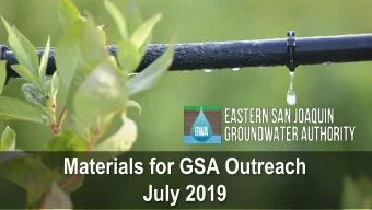 Materials for GSA Outreach  July 2019  GSP Topics &amp; Project Schedule  GSP Topics  GSP