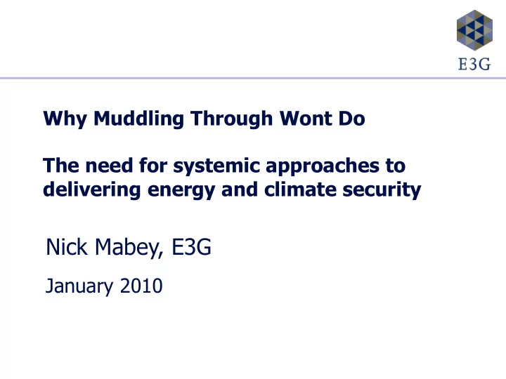 nick mabey e3g