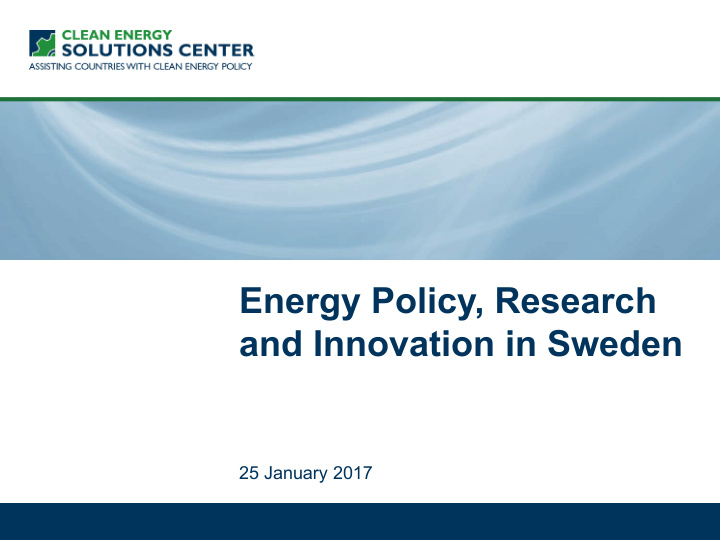 energy policy research and innovation in sweden