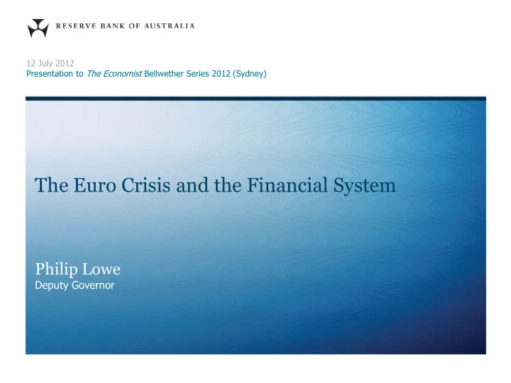 philip lowe deputy governor central bank balance sheets