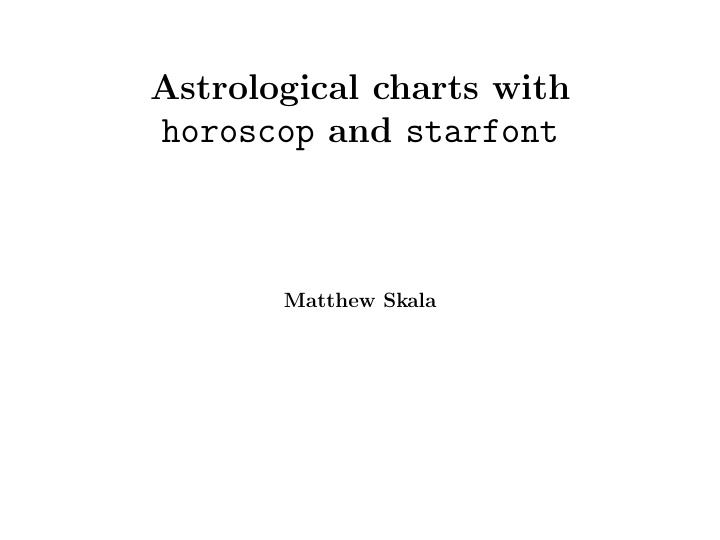 horoscop and starfont