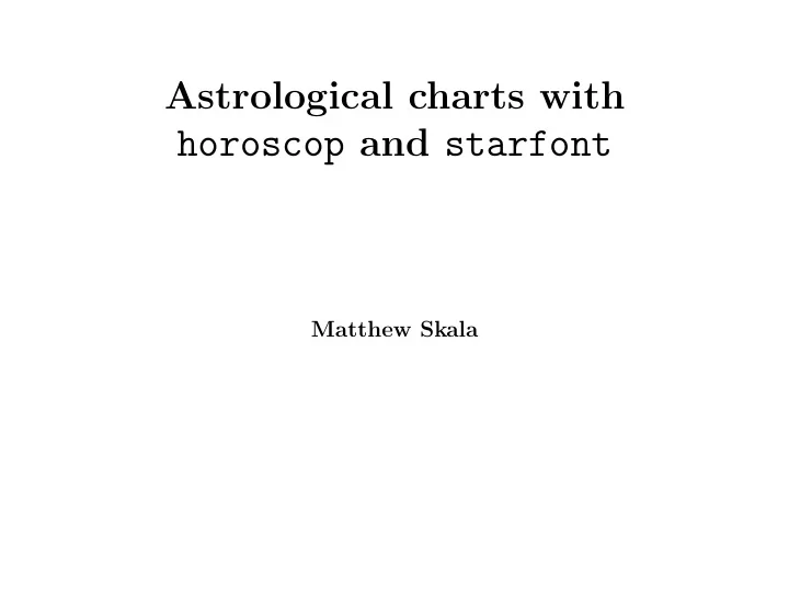 horoscop and starfont