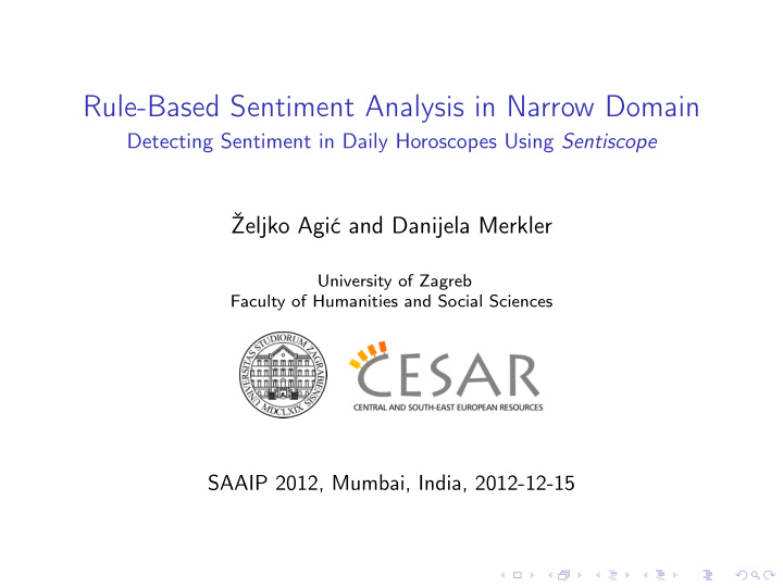 rule based sentiment analysis in narrow domain