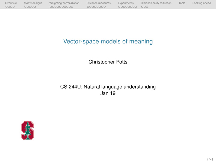 vector space models of meaning