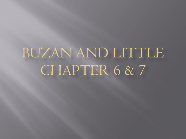 buzan and little chapter 6 7