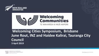 Council  3 April 2019 Welcoming Communities Journey  Implementation  Councils and communities