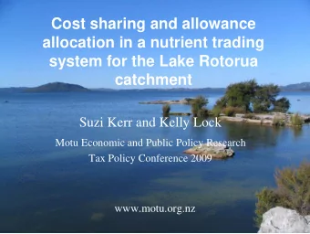 Cost sharing and allowance  allocation in a nutrient trading  system for the Lake Rotorua