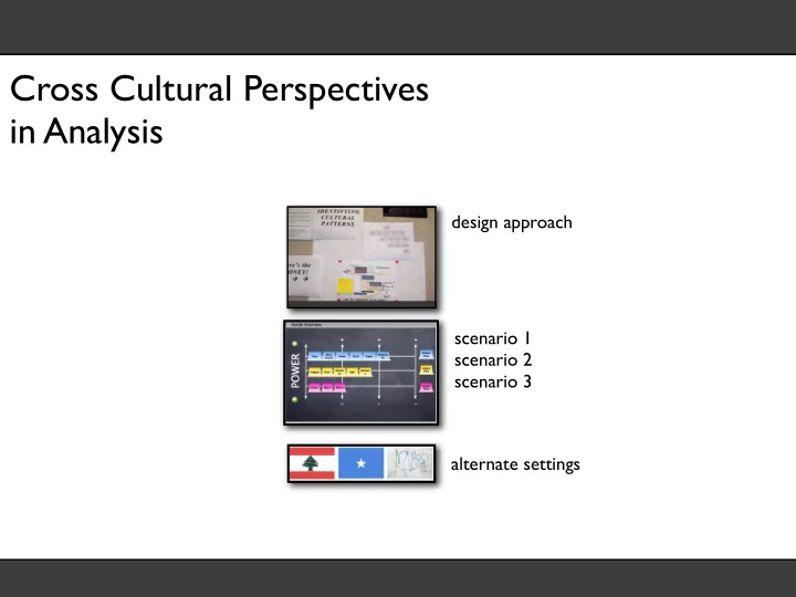 cross cultural perspectives in analysis