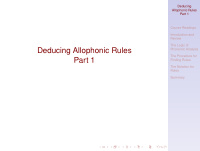 deducing allophonic rules