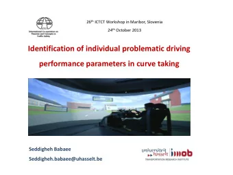 Identification of individual problematic driving  performance parameters in curve taking  Seddigheh