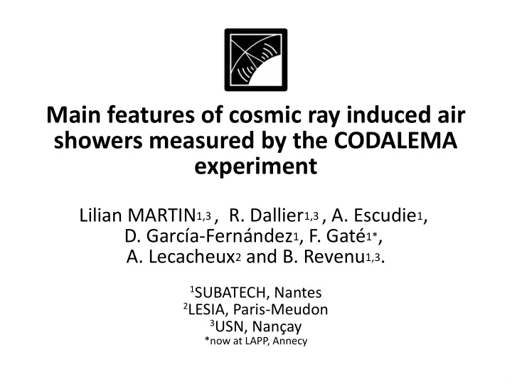 main features of cosmic ray induced air showers measured