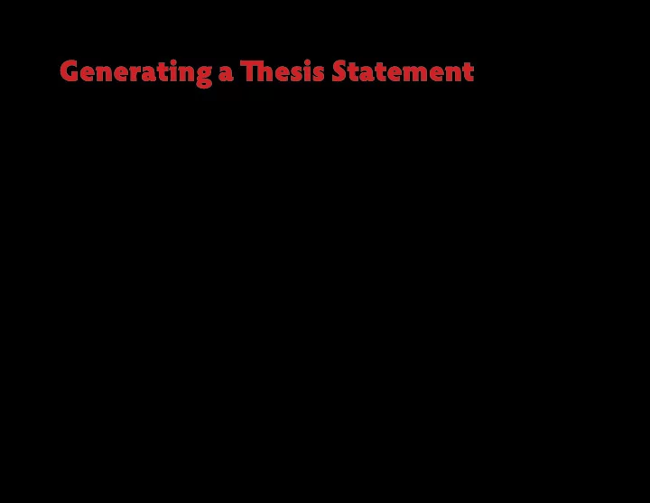 generating a tiesis statement