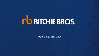 Ravi Saligram, CEO  Forward Looking Statements and Non-GAAP  Measures  Caution Regarding