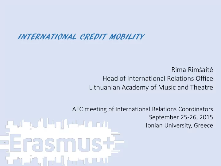 international credit mobility