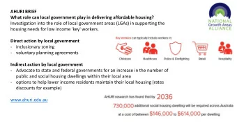 What role can local government play in delivering affordable housing?  Investigation into the role