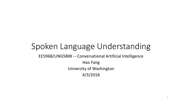 spoken language understanding