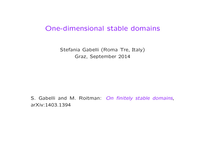 one dimensional stable domains