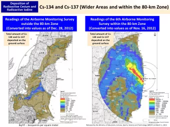 Cs134 and Cs137 (Wider Areas and within the 80km Zone)  Radioactive Cesium and