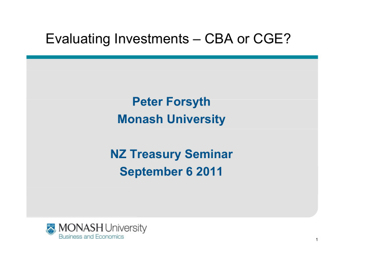 evaluating investments cba or cge evaluating investments