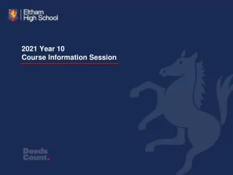 2021 Year 10  Course Information Session  Year 10 Course Information  This session will provide