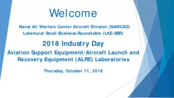Welcome  Naval Air Warfare Center Aircraft Division (NAWCAD)  Lakehurst Small Business Roundtable