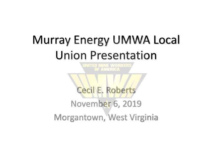 union presentation