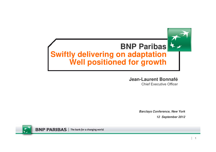 bnp paribas swiftly delivering on adaptation well