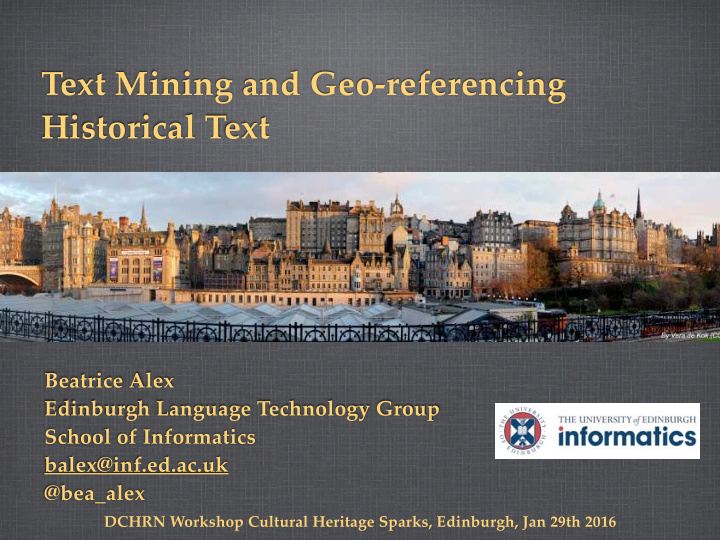 text mining and geo referencing historical text