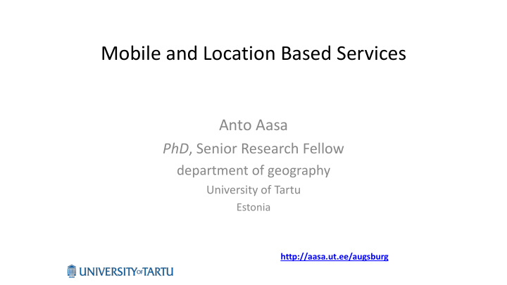 mobile and location based services