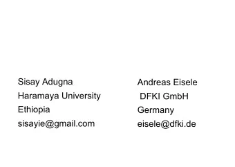 English  Afaan Oromoo  Machine Translation:  An Experiment Using a Statistical  Approach  Sisay