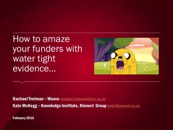 water tight  evidence Rachael Trotman  Weave rachael.trotman@xtra.co.nz Kate McKegg