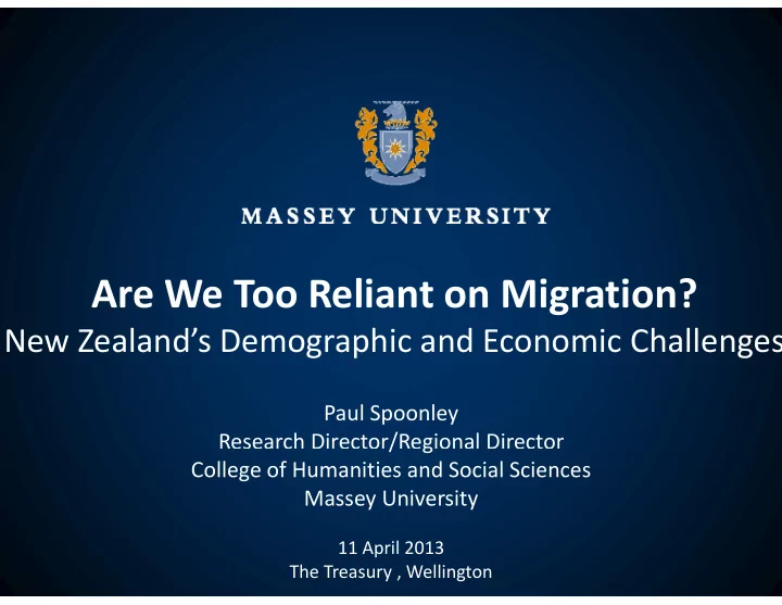 are we too relia are we too relia ant on migration ant on