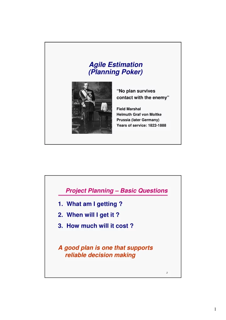 agile estimation planning poker
