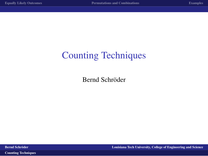 counting techniques