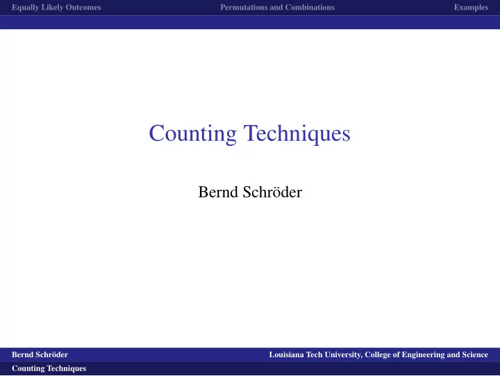 counting techniques