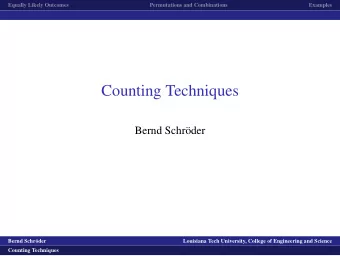 Counting Techniques  Bernd Schr  oder  logo1  Bernd Schr  oder  Louisiana Tech University,