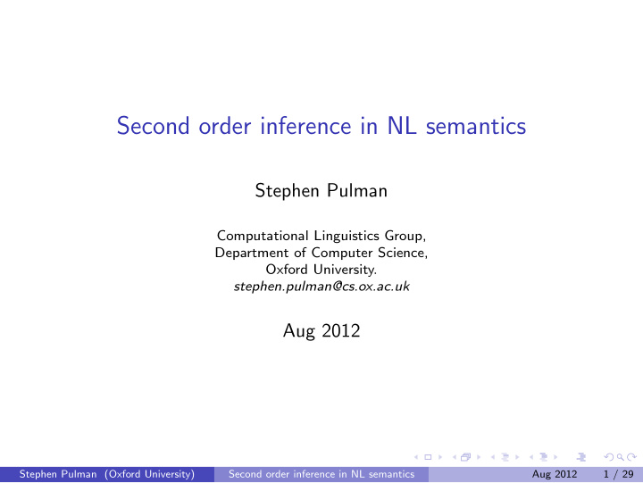 second order inference in nl semantics