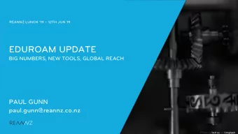 EDUROAM UPDATE  BIG NUMBERS, NEW TOOLS, GLOBAL REACH  PAUL GUNN  paul.gunn@reannz.co.nz  2  REANNZ