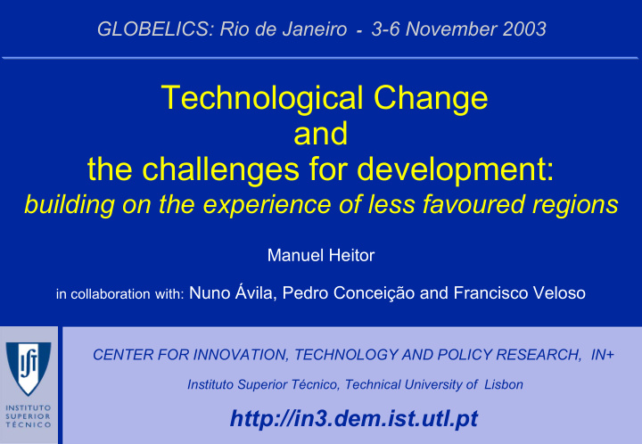 technological change and the challenges for development