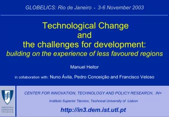 Technological Change  and  the challenges for development:  building on the experience of less
