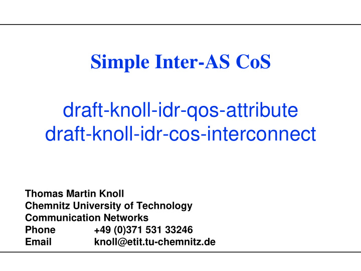 simple inter as cos draft knoll idr qos attribute draft