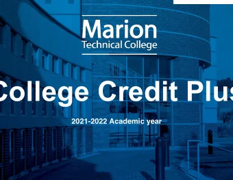 College Credit Plus  2021-2022 Academic year CCP Admission Steps  Follow the following steps!